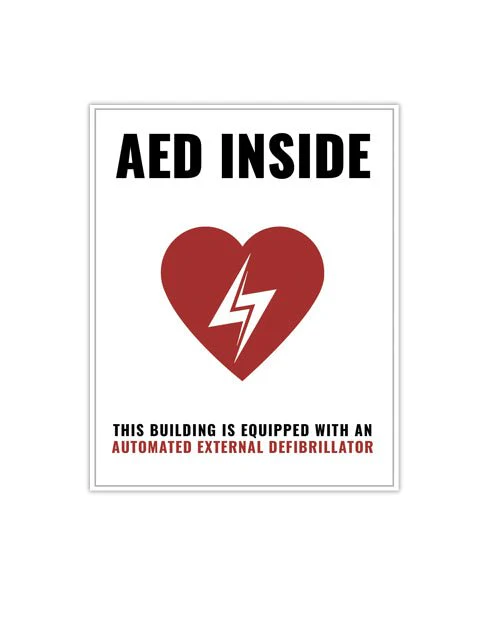 "AED Inside" Window Decal
