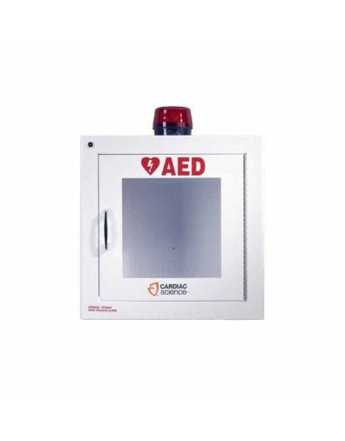 Cardiac Science AED Wall Cabinet: Surface Mount with Alarm & Strobe, Security Enabled