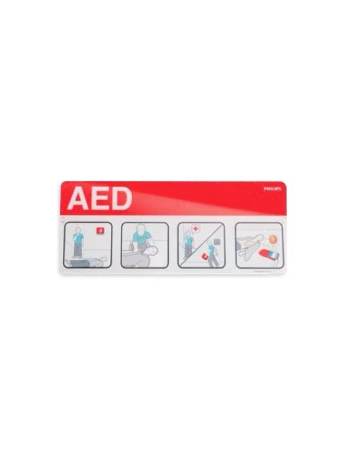 Philips AED Awareness Sign Placard - Red