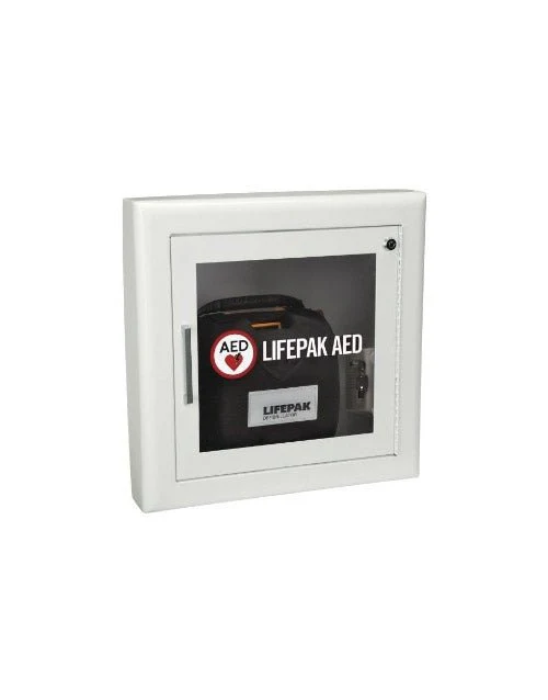 Physio-Control AED Wall Cabinet Recessed-Mount with Alarm, Fire Rated (White)